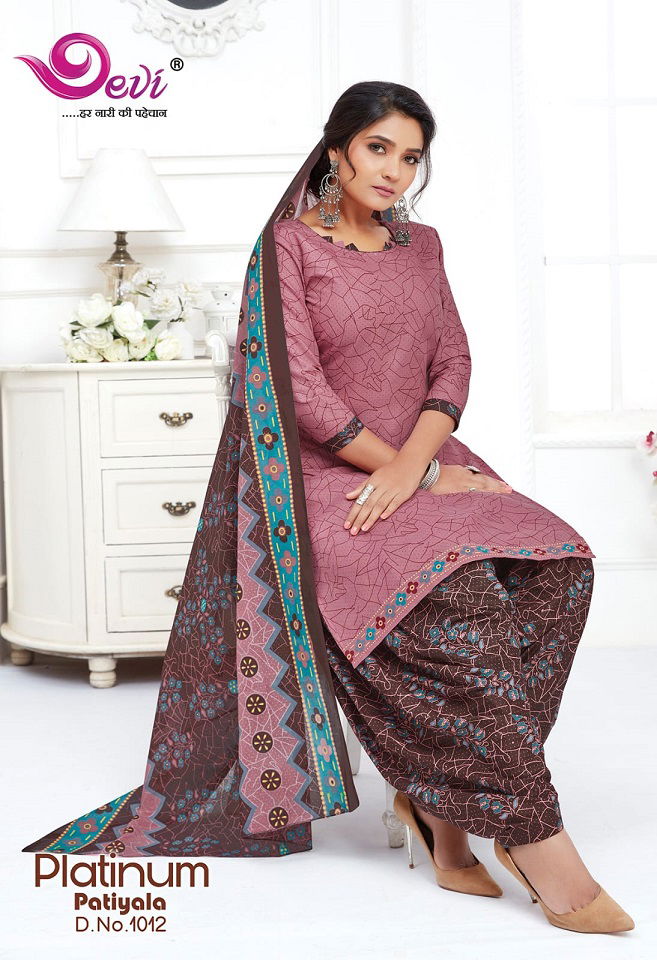 Devi Platinum Patiyala 1 Wholesale Ready Made Indo Cotton Dress Collection
